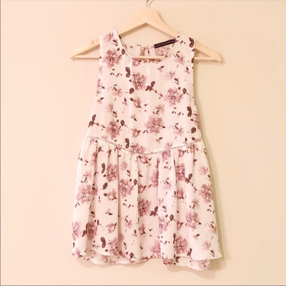 [Harlowe & Graham] Floral Peplum Top XS